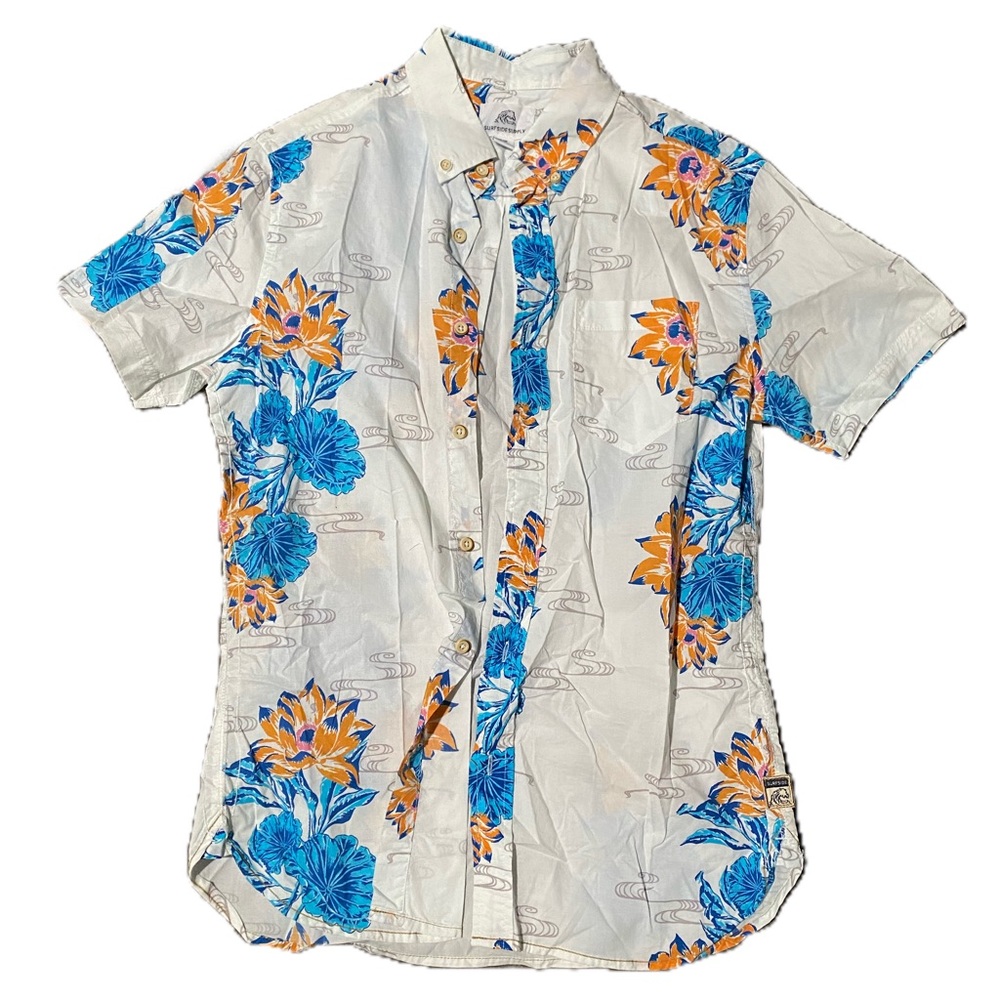 Vintage Surf Side Supply Button Down, Size Small Men, White Blue